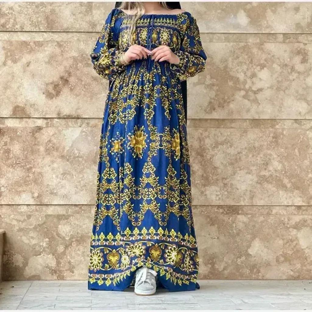 خرید اینترنتی قیمت پیراهن کریشه هندی طرح آمیتا فری سایز تا 54 قد 135 شسته شده بدون آبرفت رنگ رفت