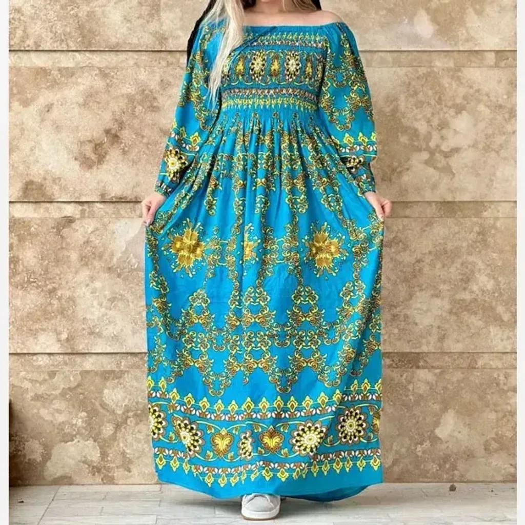 خرید اینترنتی قیمت پیراهن کریشه هندی طرح آمیتا فری سایز تا 54 قد 135 شسته شده بدون آبرفت رنگ رفت