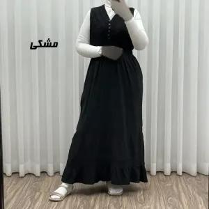 خرید اینترنتی قیمت پیراهن ساحلی زنانه مدل سلن جنس نخ تافته سنگشور فری سایز آستردار