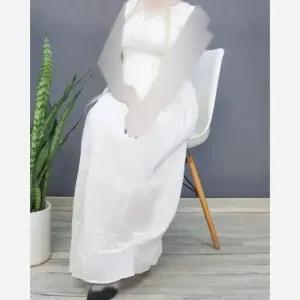 خرید اینترنتی قیمت پیراهن ساحلی زنانه مدل سلن جنس نخ تافته سنگشور فری سایز آستردار