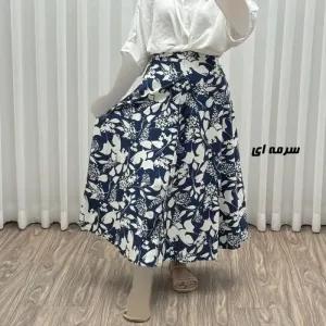 خرید اینترنتی قیمت دامن زنانه لینن تمام دکمه فری سایز مناسب تا سایز 44