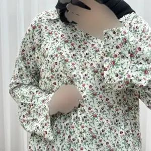خرید اینترنتی قیمت شومیز نخی جلوباز زنانه و دخترانه پارچه خارجی بدون آبرفت و چروک