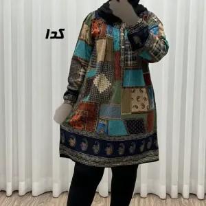خرید اینترنتی قیمت تونیک نخی وارداتی طرح چهل تیکه سایز بزرگ زنانه و دخترانه کد 1612