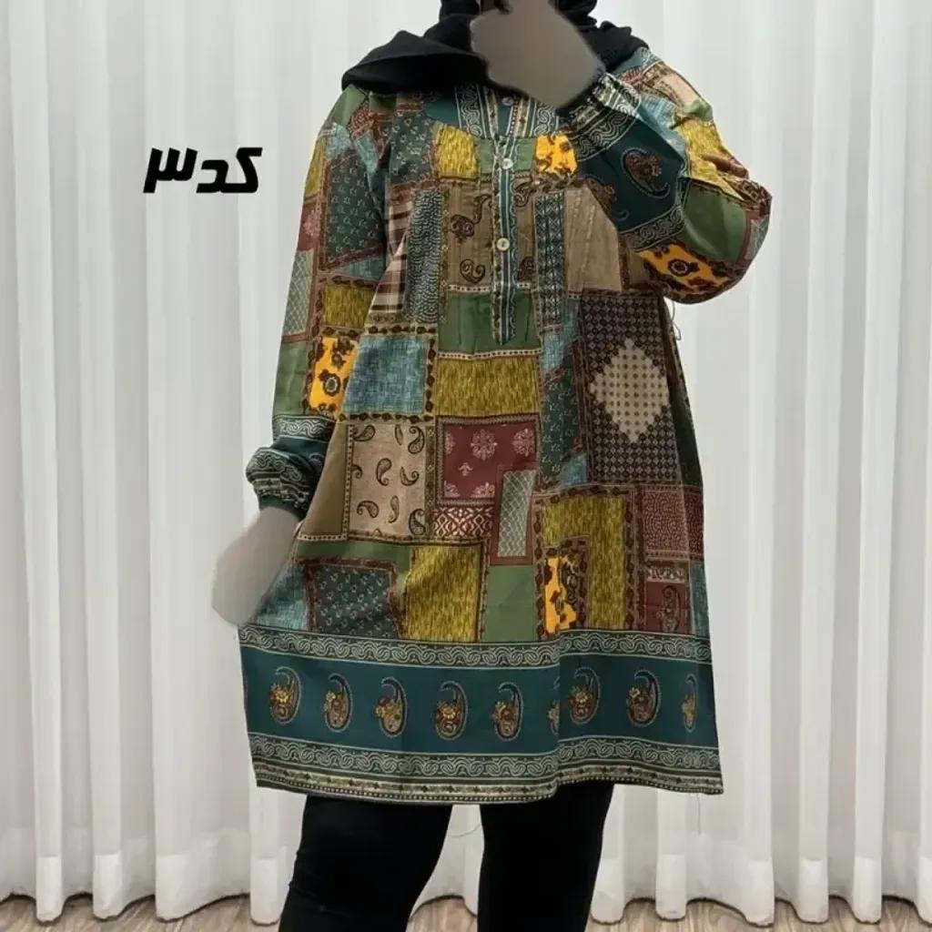 خرید اینترنتی قیمت تونیک نخی وارداتی طرح چهل تیکه سایز بزرگ زنانه و دخترانه کد 1612