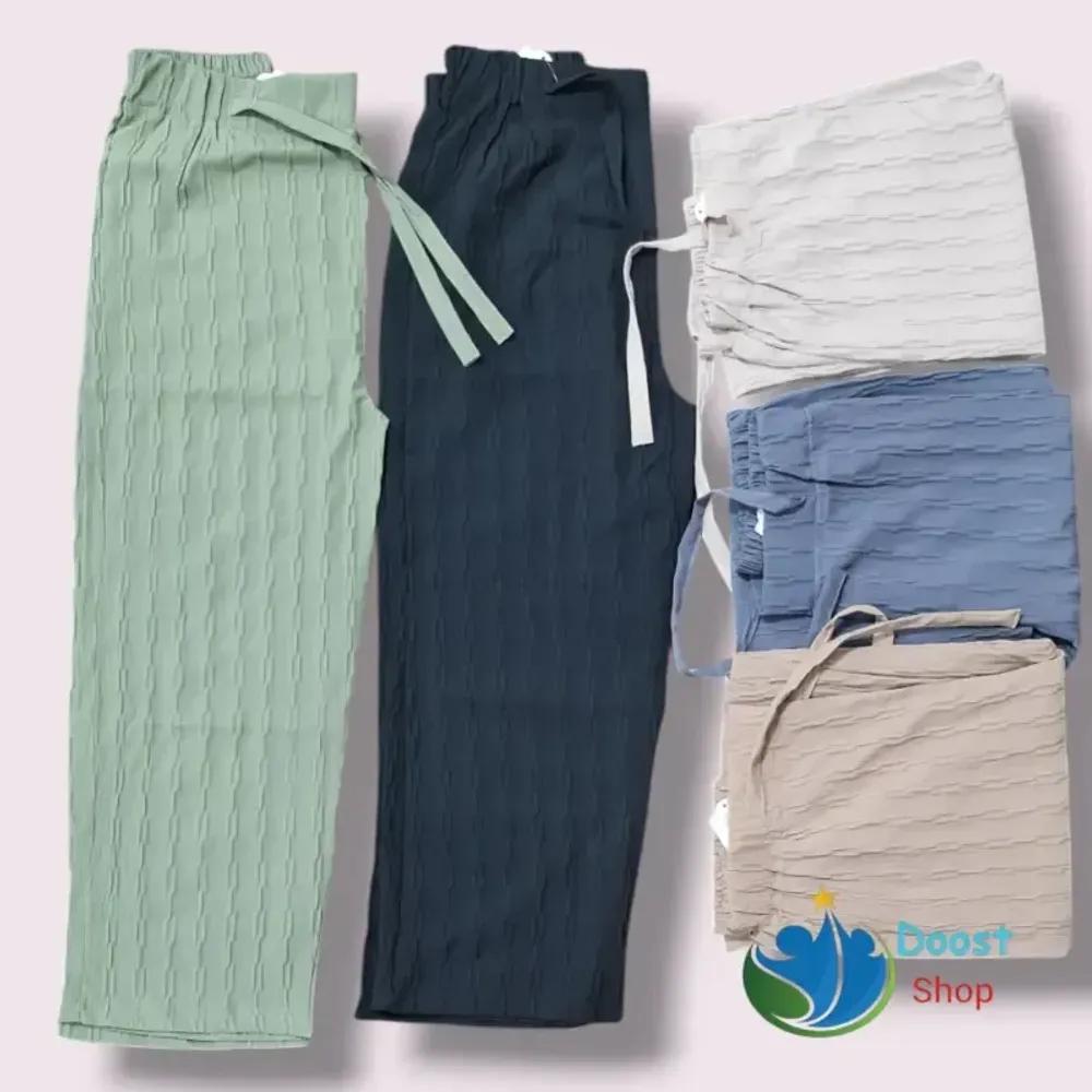 خرید اینترنتی قیمت شلوار زنانه بگ آیوا طرح زنجیری قد 100 سایز 38 تا 48