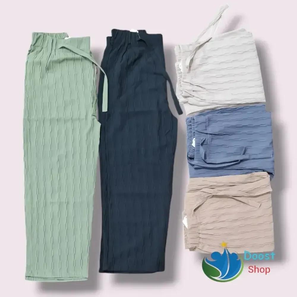 خرید اینترنتی قیمت شلوار زنانه بگ آیوا طرح زنجیری قد 100 سایز 38 تا 48