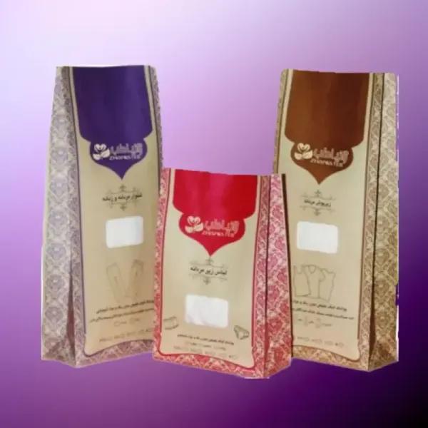 سوتین زنانه نخی الیاف طبیعی پنبه رنگ کرم روشن