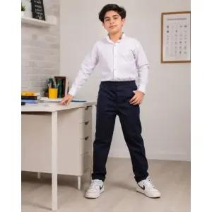 خرید اینترنتی قیمت شلوار کتان اسپرت مدرسه و مجلسی رنگ سورمه ای سایز 75 تا 100