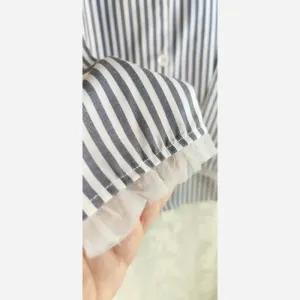 خرید اینترنتی قیمت شومیز دخترانه جلو باز دکمه دار نخ ترک مناسب سن 9 تا 14 سال
