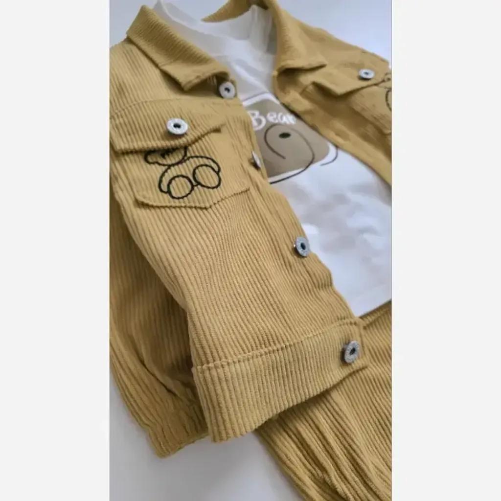 خرید اینترنتی قیمت ست سه تیکه مخمل کبریتی اسپرت دخترانه و پسرانه وارداتی مناسب 1 تا 5 سال و نیم