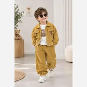 خرید اینترنتی قیمت ست سه تیکه مخمل کبریتی اسپرت دخترانه و پسرانه وارداتی مناسب 1 تا 5 سال و نیم