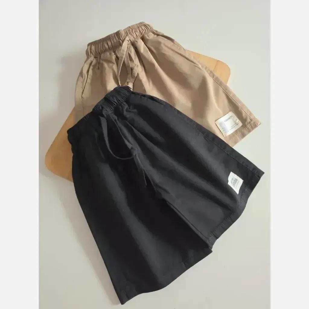 خرید اینترنتی قیمت شلوارک کتان لش پسرانه زیر زانو سایز 3 تا 10 سال مشکی و نسکافه ای