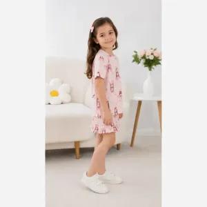 خرید اینترنتی قیمت ست کراپ و شلوارک دخترانه پنبه ای خنک سایز 2 تا 9 سال