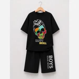 خرید اینترنتی قیمت ست بلوز و شلوارک اسپرت لش پسرانه و دخترانه نخی پنبهای مناسب 9 تا 12 سال