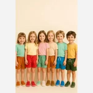 خرید اینترنتی قیمت شلوارک بچگانه نخ پنبه دورس مناسب 3 تا 9 سال در 8 رنگ متنوع