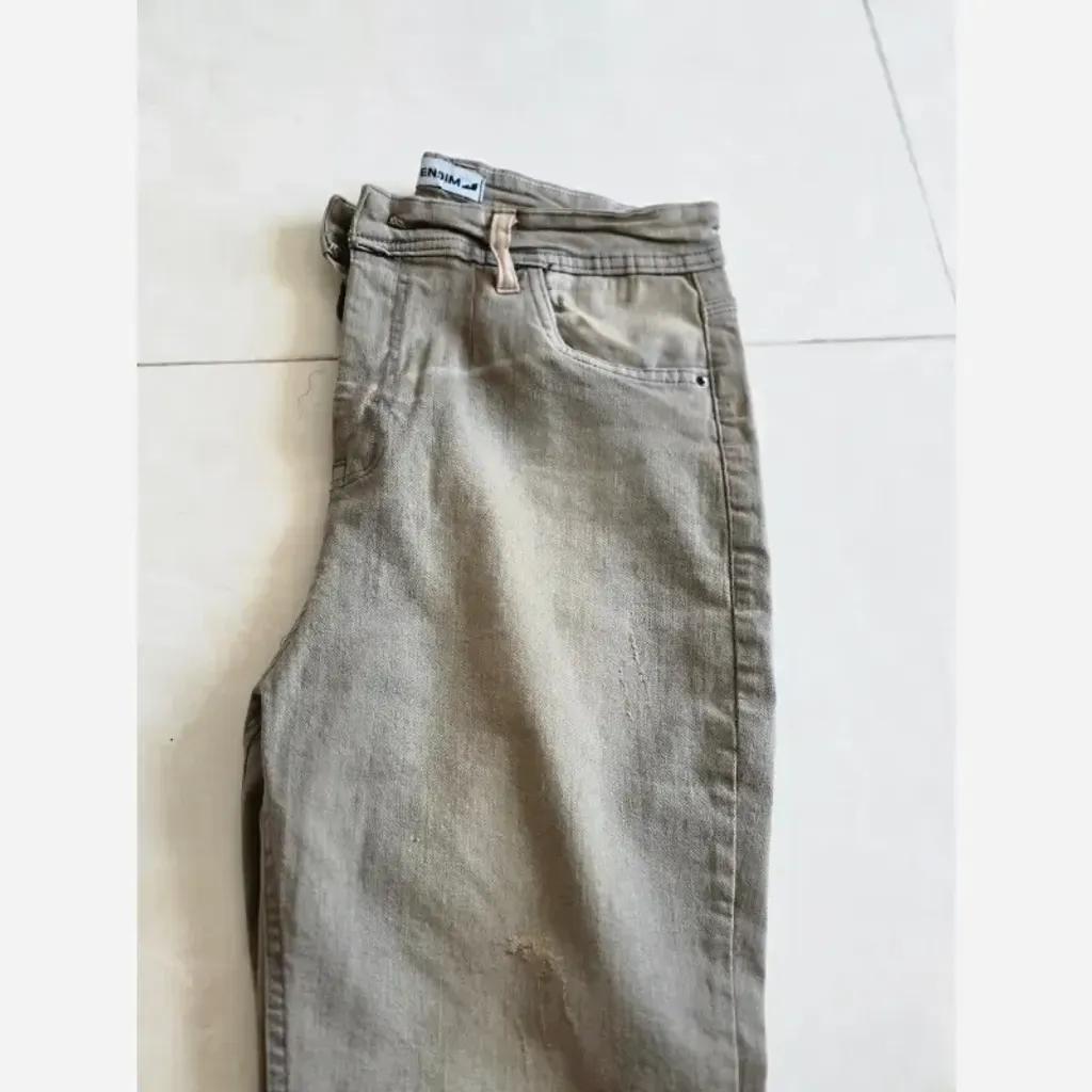 خرید اینترنتی قیمت شلوار لی دمپا زیپ مردانه تمام کش سایز 40 تا 48 پارچه پر دمپا کش