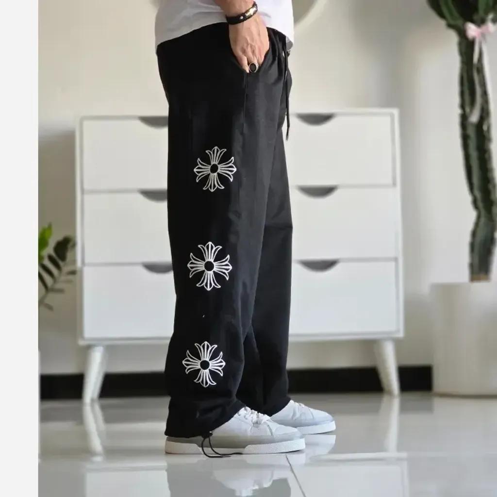 خرید اینترنتی قیمت شلوار اسلش بگ کروم هارتز رنگ مشکی جنس گلکسی اسپان سایز XXL و XXXL