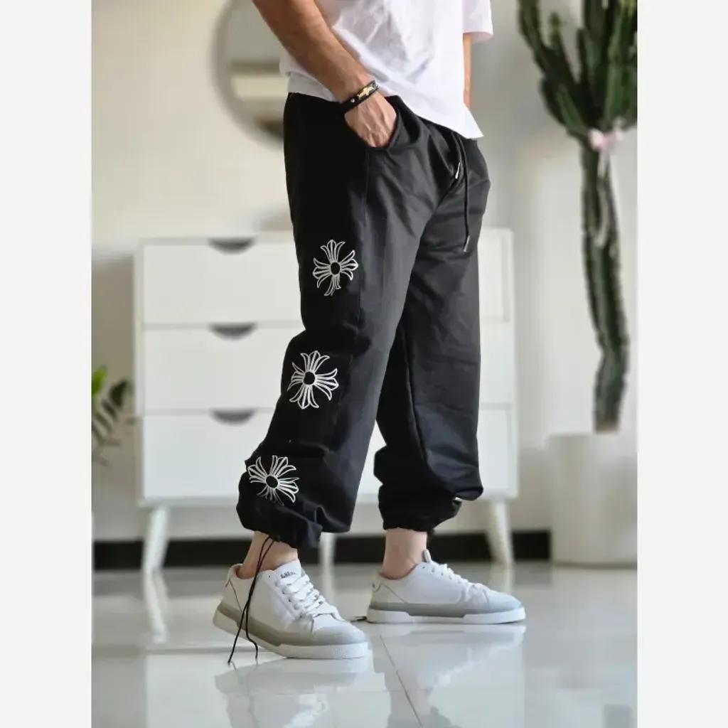 خرید اینترنتی قیمت شلوار اسلش بگ کروم هارتز رنگ مشکی جنس گلکسی اسپان سایز XXL و XXXL