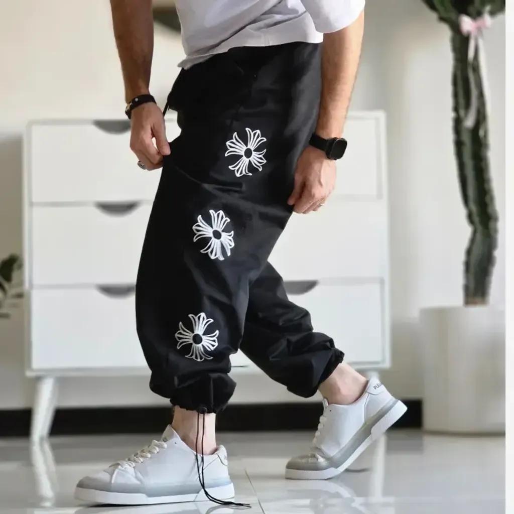 خرید اینترنتی قیمت شلوار اسلش بگ کروم هارتز رنگ مشکی جنس گلکسی اسپان سایز XXL و XXXL