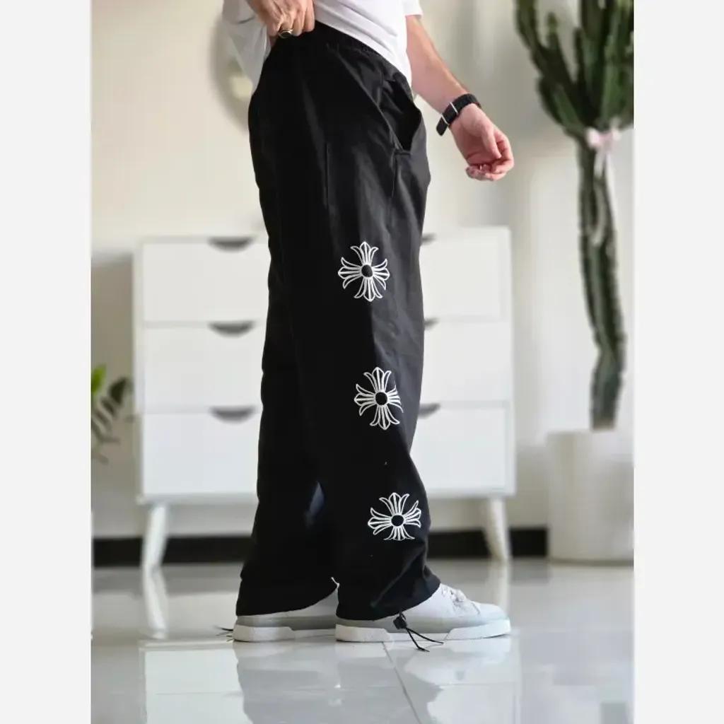 خرید اینترنتی قیمت شلوار اسلش بگ کروم هارتز رنگ مشکی جنس گلکسی اسپان سایز XXL و XXXL