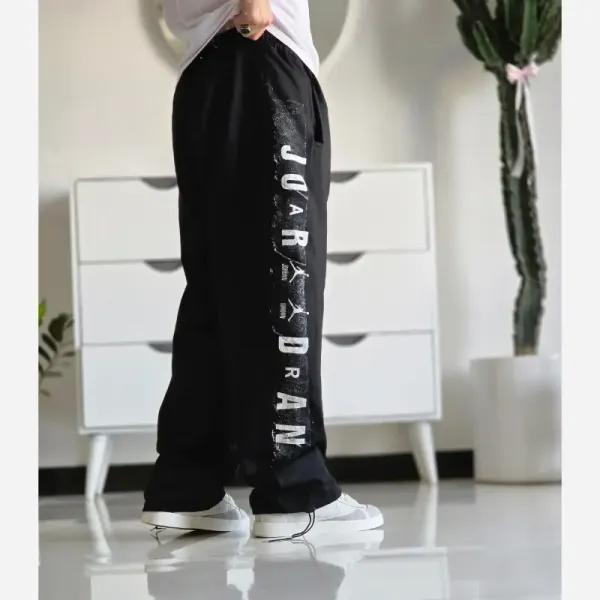 شلوار اسلش بگ جردن دمپا گت دار رنگ مشکی پارچه گلکسی اسپان سایز XXL XXXL
