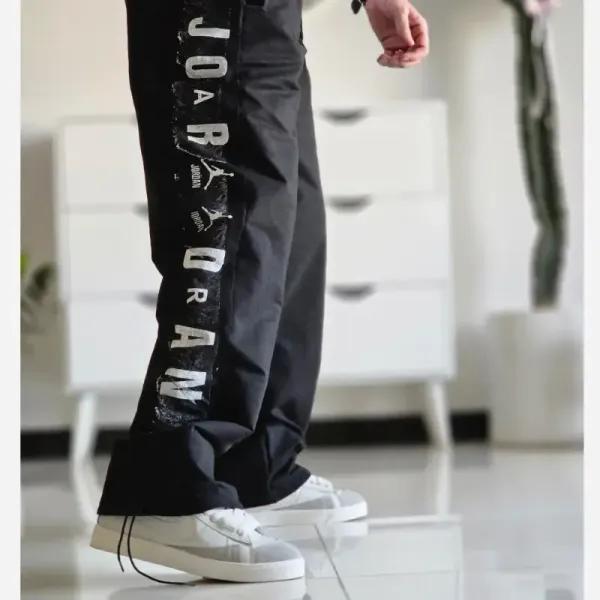 شلوار اسلش بگ جردن دمپا گت دار رنگ مشکی پارچه گلکسی اسپان سایز XXL XXXL