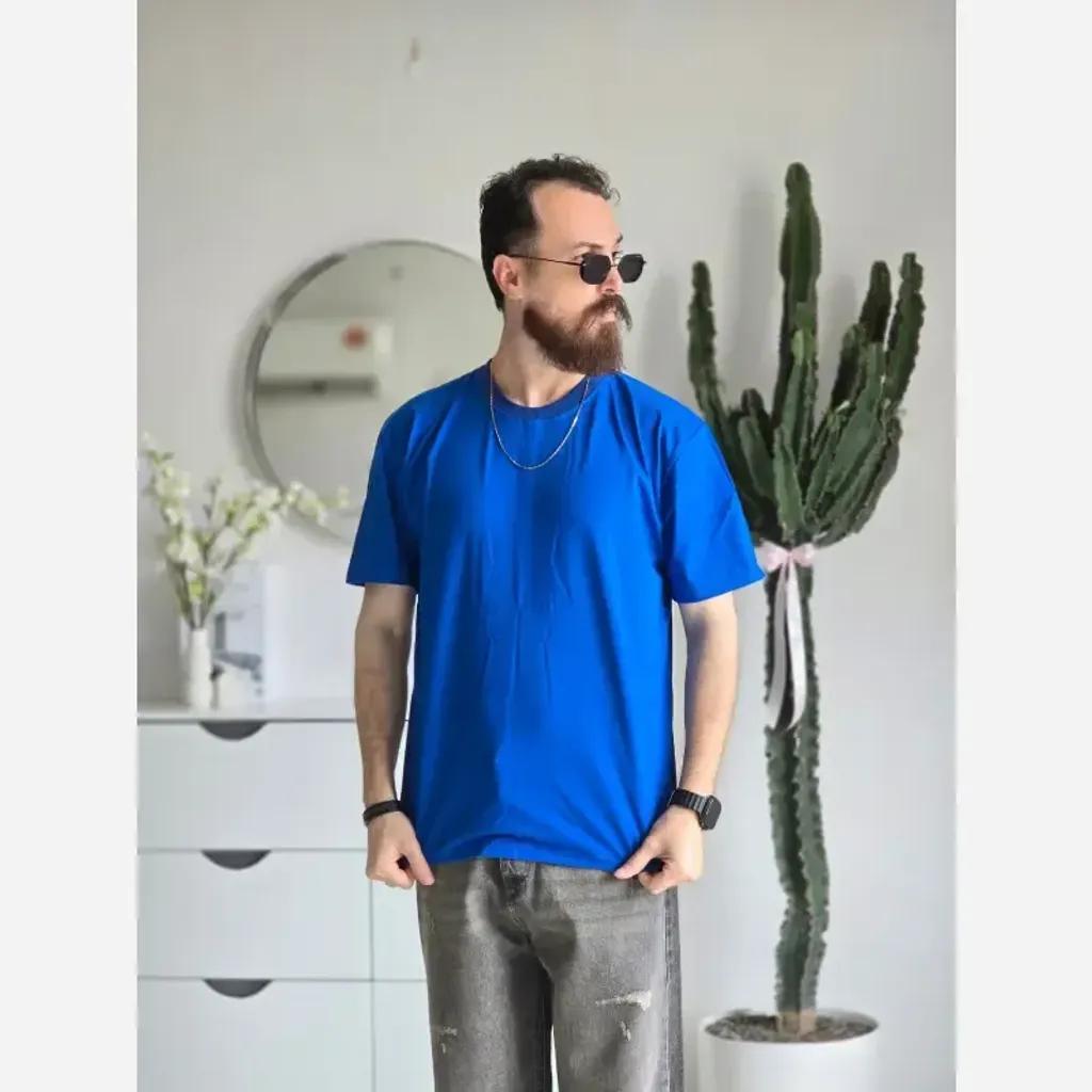 خرید اینترنتی قیمت تیشرت مردانه آستین کوتاه پنبهای یقه کش خنک و لطیف رنگ مشکی و سفید