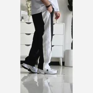 خرید اینترنتی قیمت شلوار اسلش بگ بالنسیاگا دمپا گت دار رنگ مشکی پارچه گلکسی اسپان سایز بزرگ