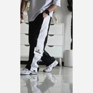 خرید اینترنتی قیمت شلوار اسلش بگ بالنسیاگا دمپا گت دار رنگ مشکی پارچه گلکسی اسپان سایز بزرگ