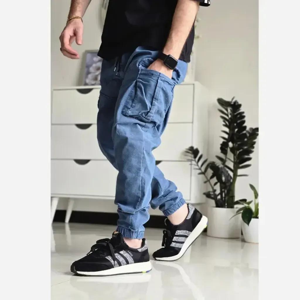 خرید اینترنتی قیمت شلوار شش جیب مردانه پارچه نیل سایز 50 تا 60 رنگ طوسی مشکی سبز
