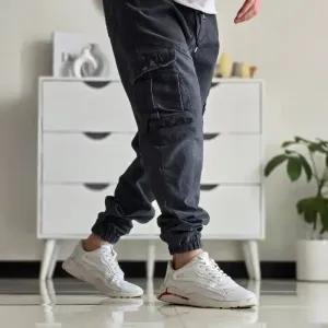 خرید اینترنتی قیمت شلوار شش جیب مردانه پارچه نیل سایز 50 تا 60 رنگ طوسی مشکی سبز