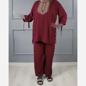 خرید اینترنتی قیمت بلوز شلوار زنانه طرح آیدا فری سایز
