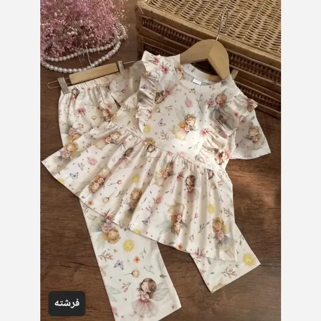 خرید اینترنتی قیمت ست تیشرت و شلوار دخترانه پنبه یکرو سایز 40 تا 60