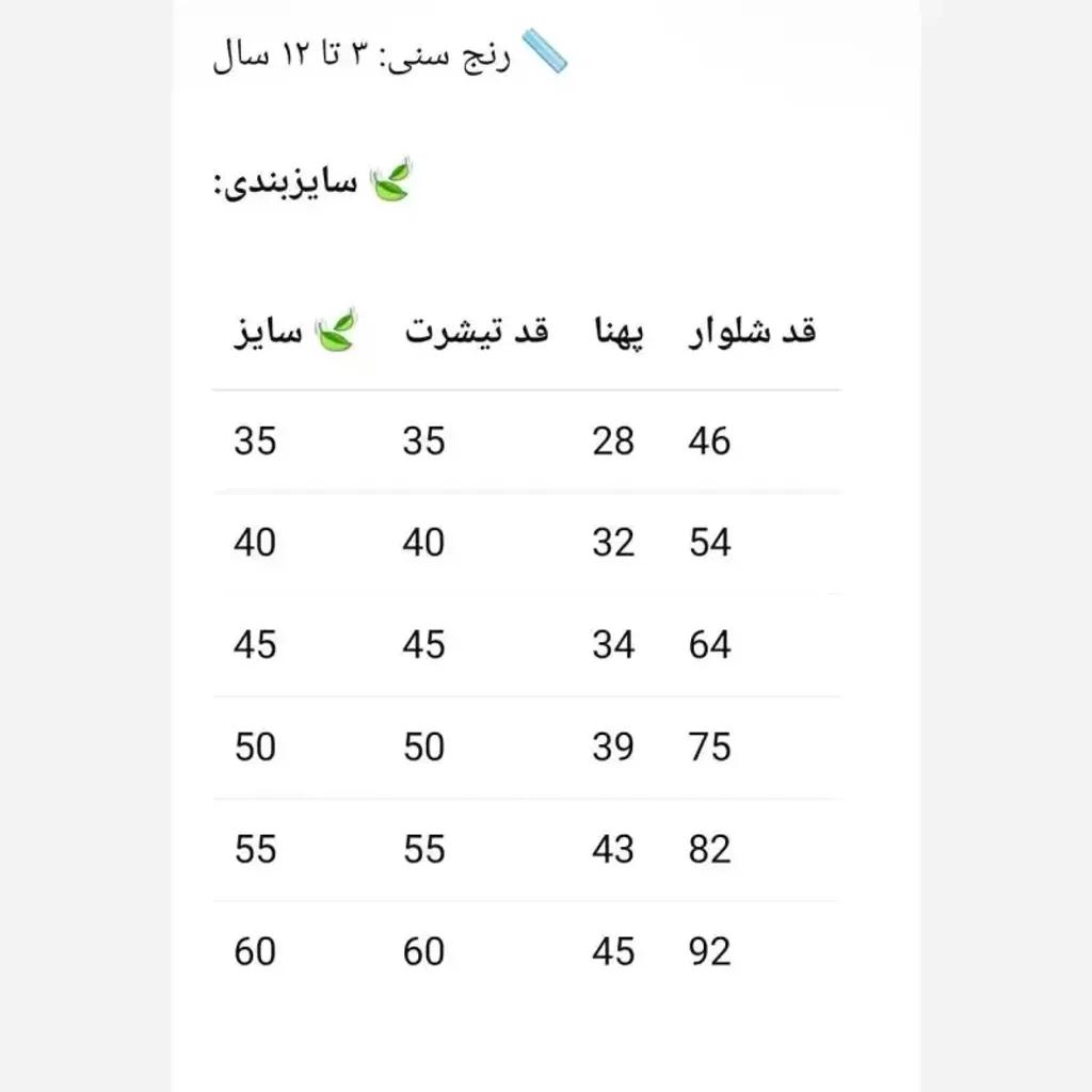 خرید اینترنتی قیمت ست تیشرت و شلوار دخترانه پنبه دورس مناسب 3 تا 12 سال سایزبندی 35 تا 60