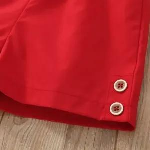 خرید اینترنتی قیمت ست تاپ و شلوارک دخترانه جنس کرپ درجه یک سایز 3 ماه تا 6 سال