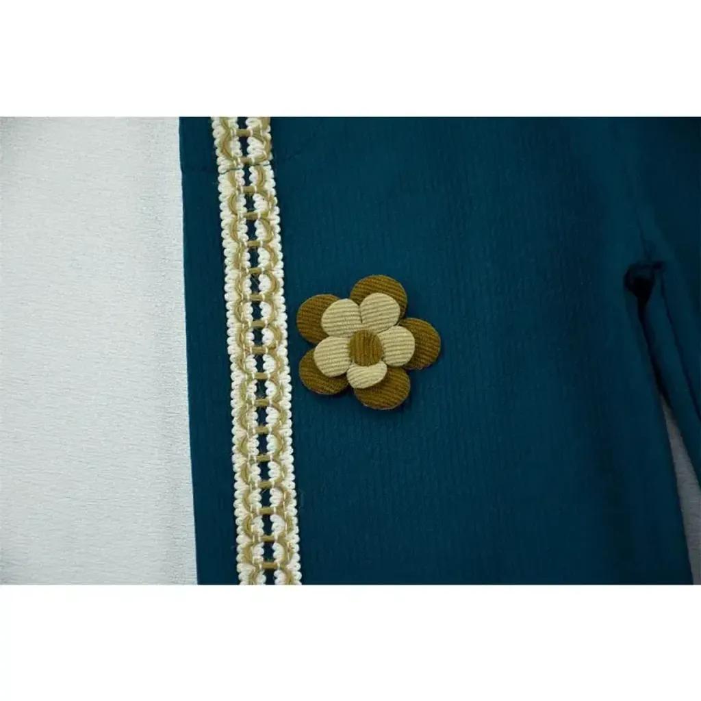 خرید اینترنتی قیمت شلوار بگ دخترانه کنار نوار مناسب سن 6 تا 9 سال با کمر کشی و پارچه کنفی اسپان
