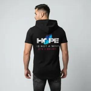 خرید اینترنتی قیمت تی شرت مردانه آستین کوتاه الیاف نخی کلاهدار مدل HOPE
