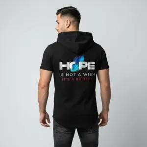 خرید اینترنتی قیمت تی شرت مردانه آستین کوتاه الیاف نخی کلاهدار مدل HOPE