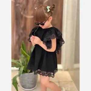 خرید اینترنتی قیمت سارافون گیپوری پرنسسی دخترانه جنس موسلین خنک مناسب 2 تا 7 سال