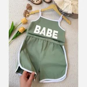 خرید اینترنتی قیمت رمپر دخترانه پنبه کبریتی مدل BABE در 4 رنگ سایز 2 تا 9 سال