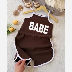 خرید اینترنتی قیمت رمپر دخترانه پنبه کبریتی مدل BABE در 4 رنگ سایز 2 تا 9 سال