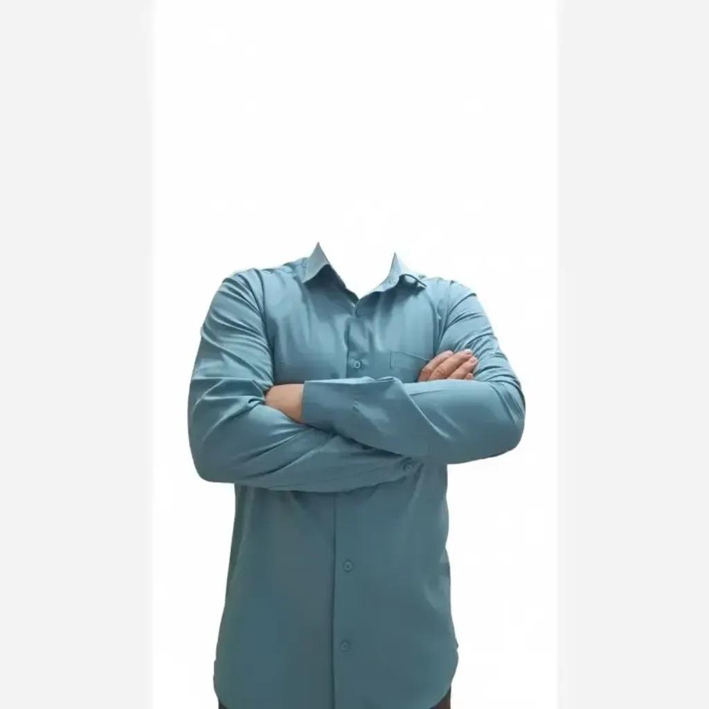 خرید اینترنتی قیمت پیراهن مردانه و زنانه تترون قزاع کرهای رنگ زیتونی آستین بلند