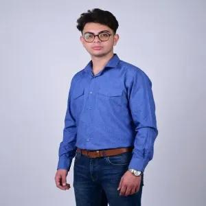 خرید اینترنتی قیمت پیراهن مردانه آستین بلند تترون دو جیب مدل بافت خاویاری چهارخانه رگولار فیت