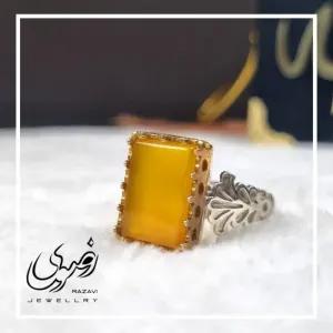 انگشتر نقره زنانه طرح فریما با نگین شرف الشمس