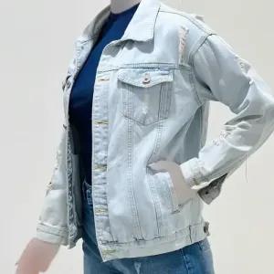 خرید اینترنتی قیمت کت جین زنانه وارداتی کد 1401 دور سینه 92 قد 61 قد آستین 51