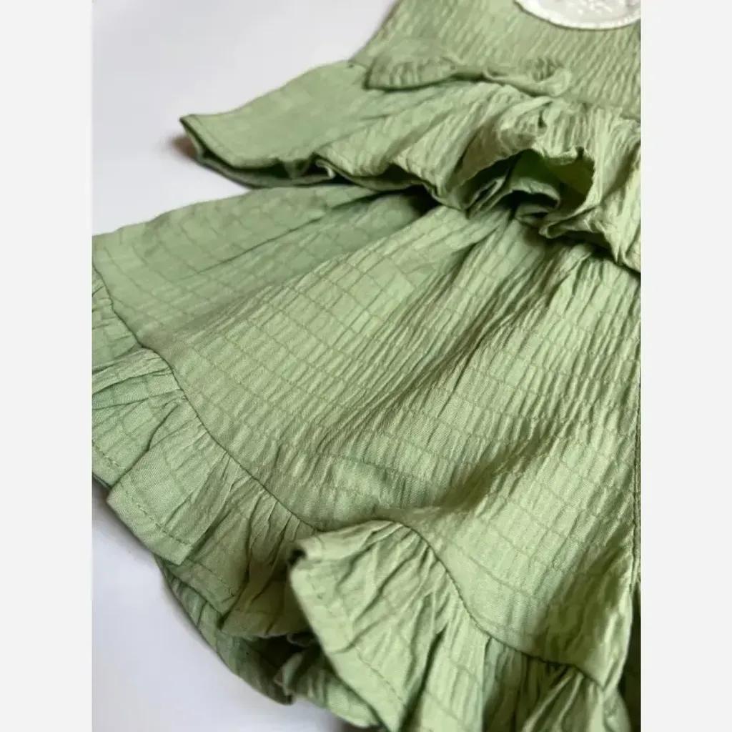 خرید اینترنتی قیمت ست دو تکه تابستانه دخترانه تاپ و شلوارک جنس اطلس سایز 1 تا 7 سال