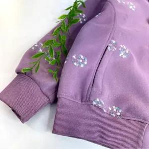 خرید اینترنتی قیمت سوییشرت پاییزه بچگانه دخترانه طرح گیلاسی دورس ترک مناسب 7 تا 12 سال