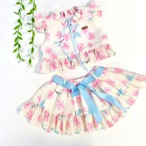 وست و دامن دخترانه نوزادی ست دو تکه