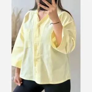 خرید اینترنتی قیمت شومیز باکسی لینن وارداتی درجه یک زنانه و نوجوان فری سایز