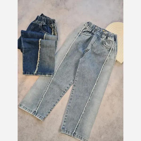ست پاییزه بچگانه بلوز دورس و شلوار جین بگ سایز 50 تا 65